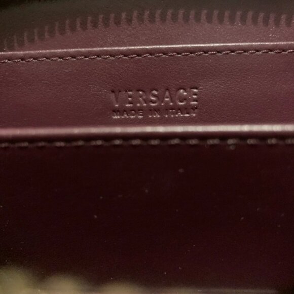 Versace Burgundy Medusa Zip Wallet - Picture 2 of 7